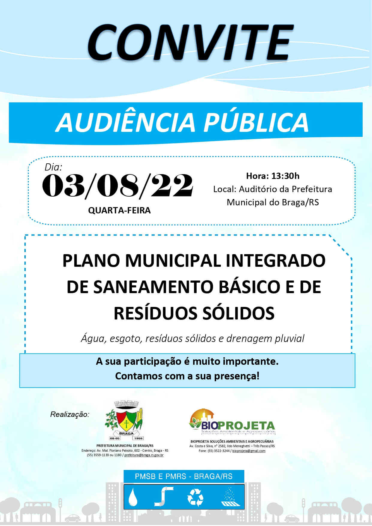 AUDIÊNCIA PÚBLICA - PLANO MUNICIPAL DE SANEAMENTO BÁSICO E DE RESÍDUOS SÓLIDOS